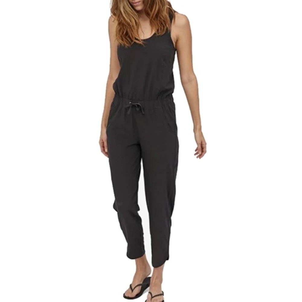 Patagonia Black Sleeveless Drawstring-Waist Jumpsuit